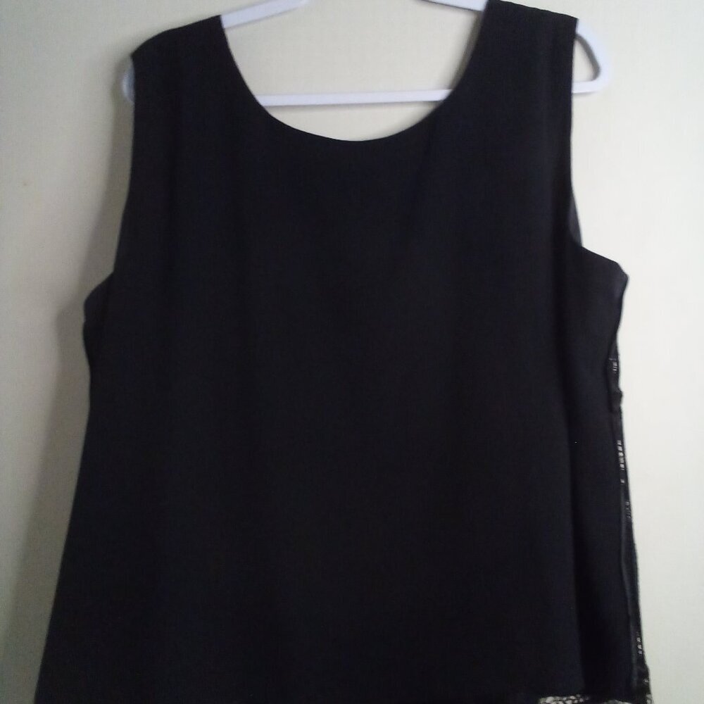 R & M Richards Blouse Women 22W 22 Sleeveless Lace Lined Feminine Goth Black - Picture 12 of 15